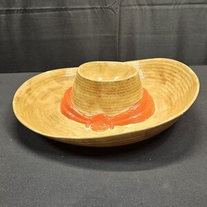 Metlox Sombrero/Cowboy Hat Chips and Dip Serving Dish Party Taco Tuesday